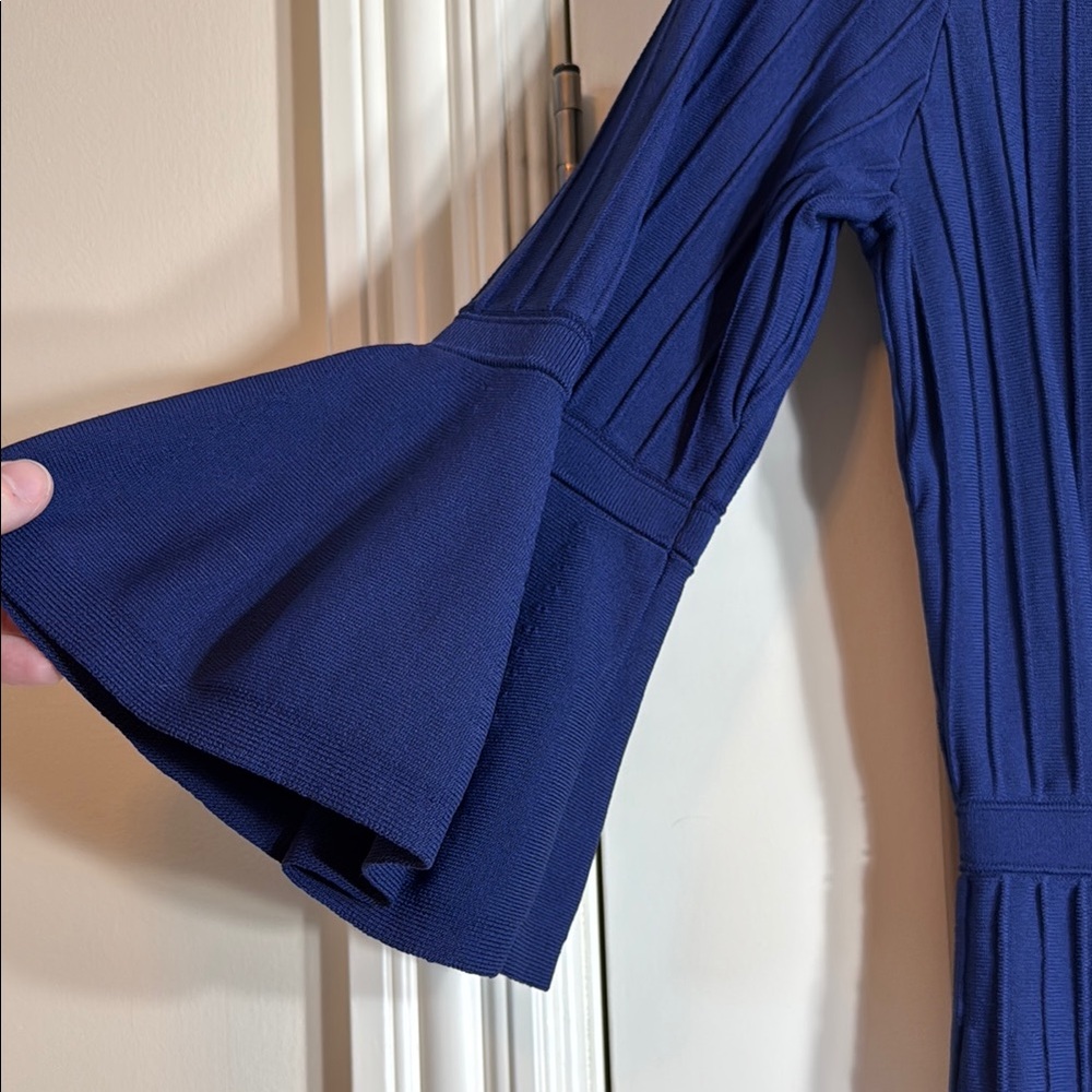 Lilly Navy Blue Ribbed Dress - Picture 3 of 4